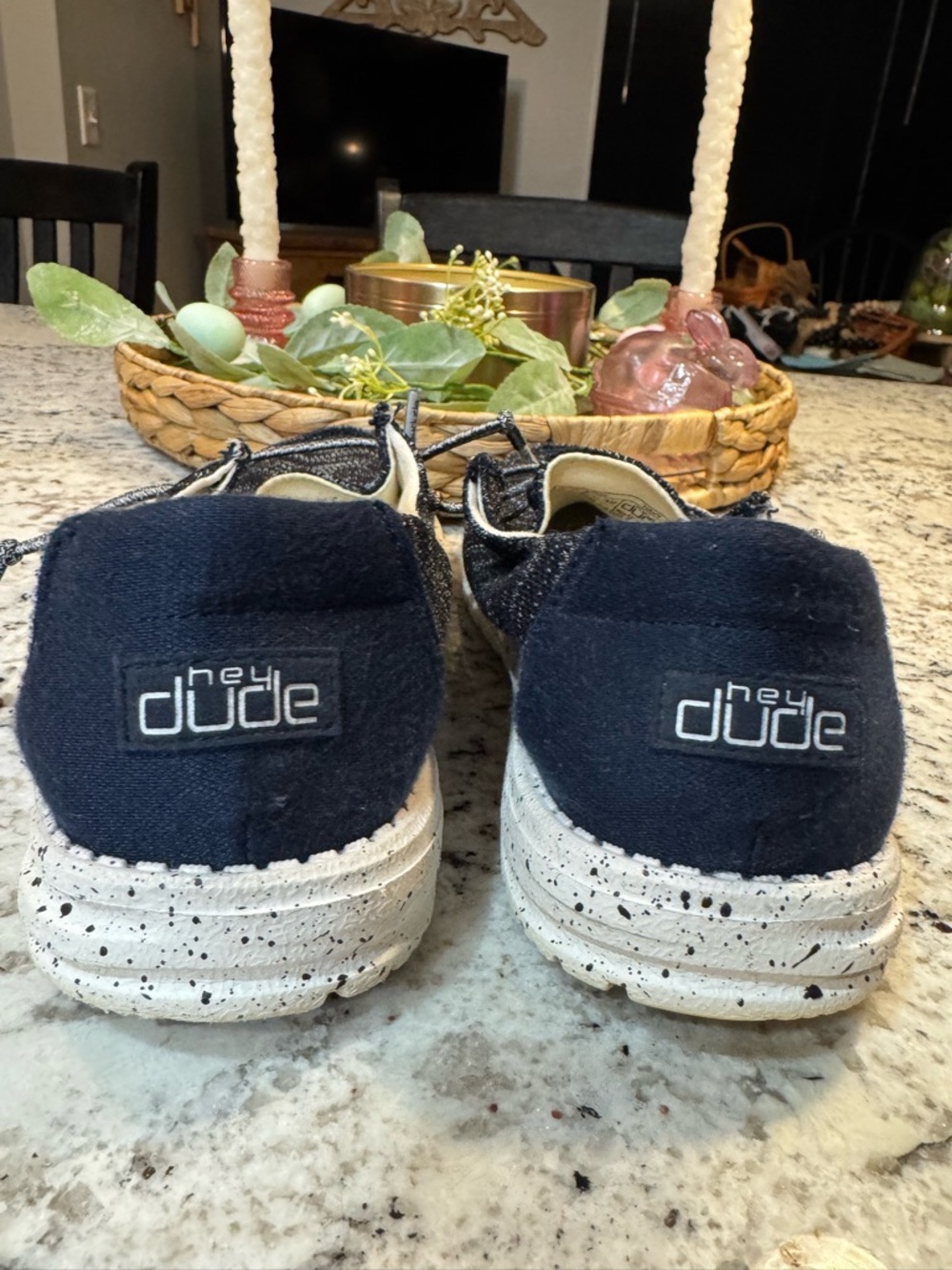 Hey Dude Wendy Navy Knit Lace-Up Casual Loafers - Picture 6 of 7